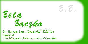 bela baczko business card